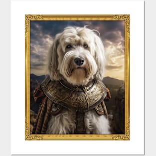 Gallant English Sheepdog - Medieval English Knight (Framed) Posters and Art